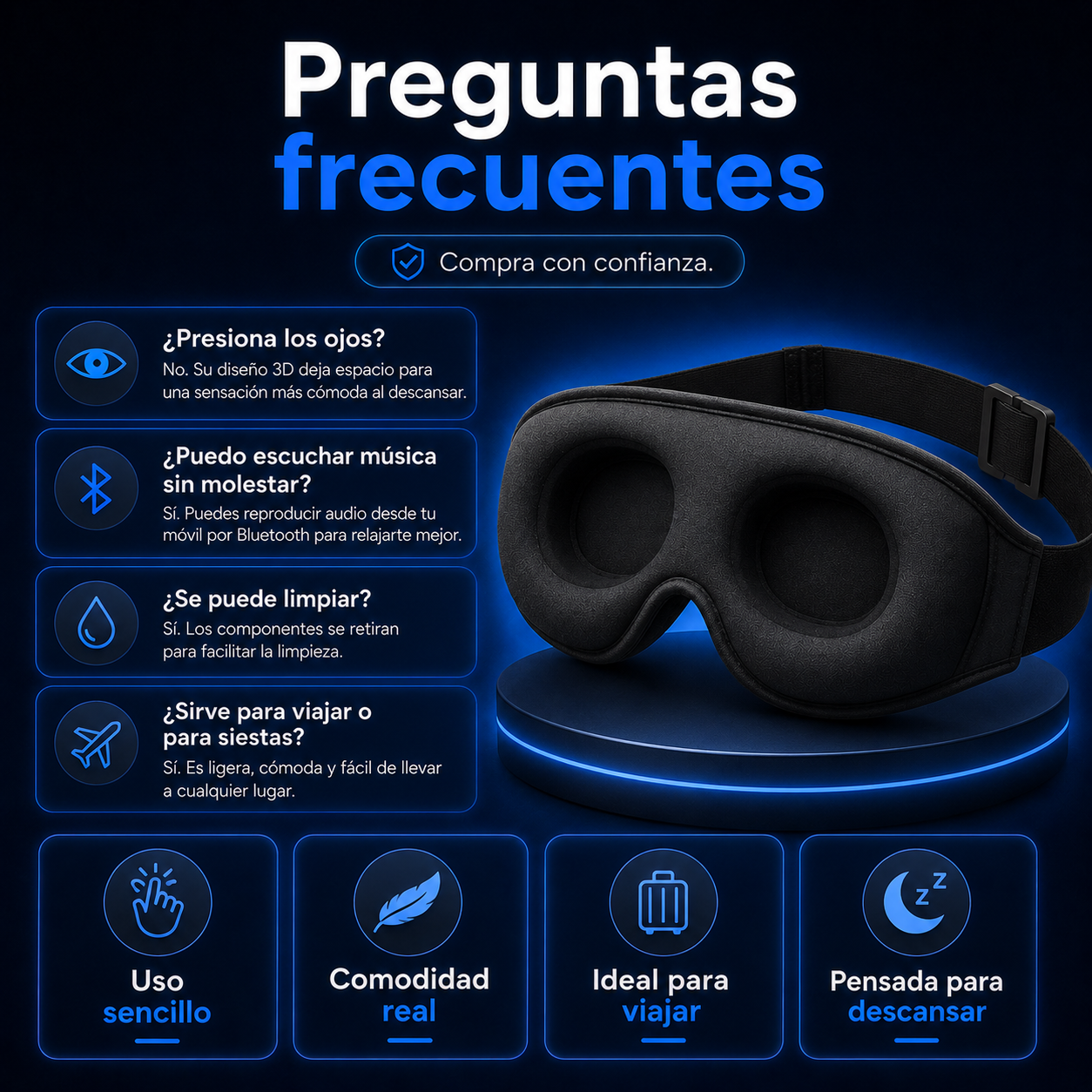 Máscara 3D Bluetooth